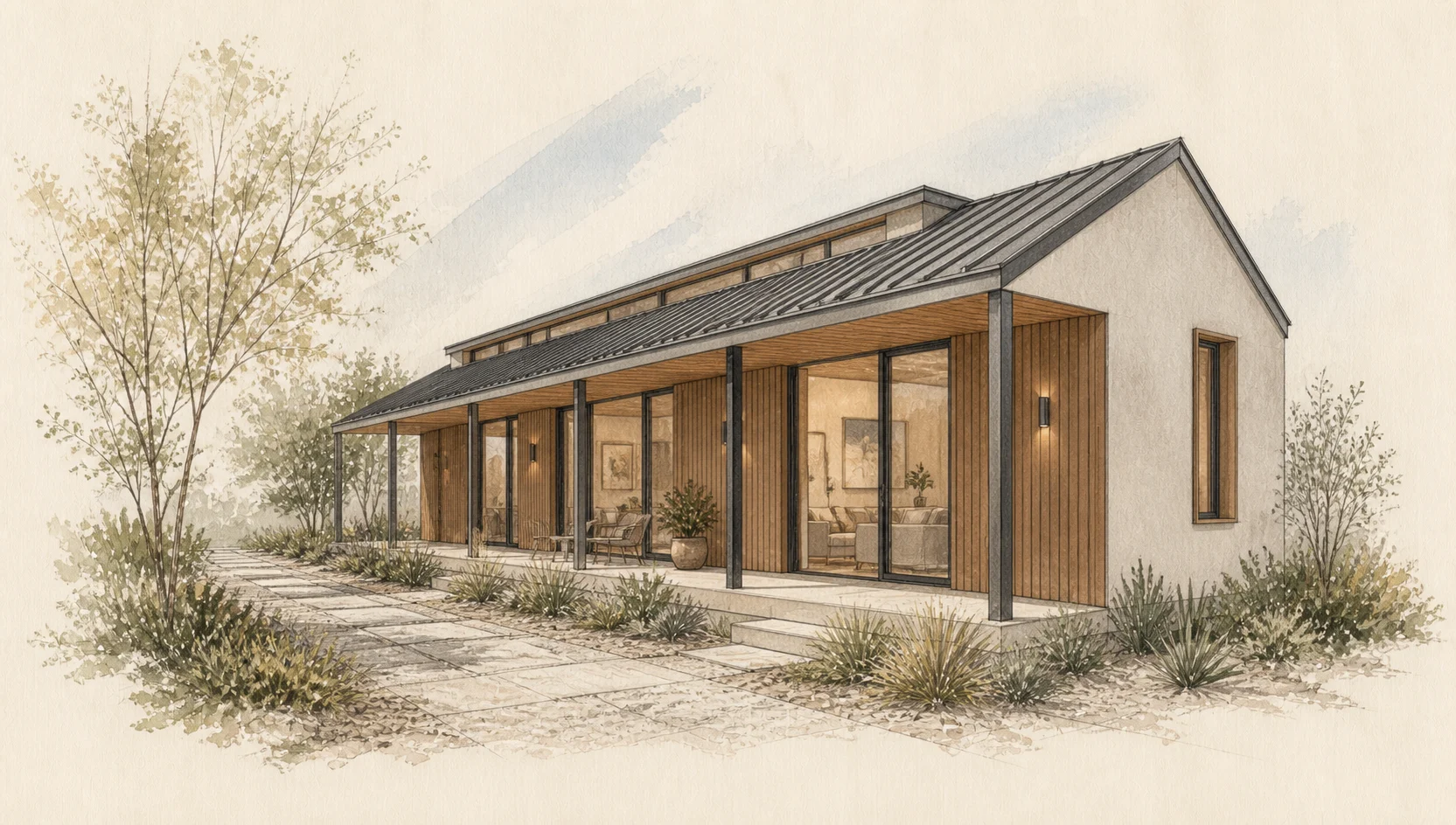 Architectural artwork for Linear House