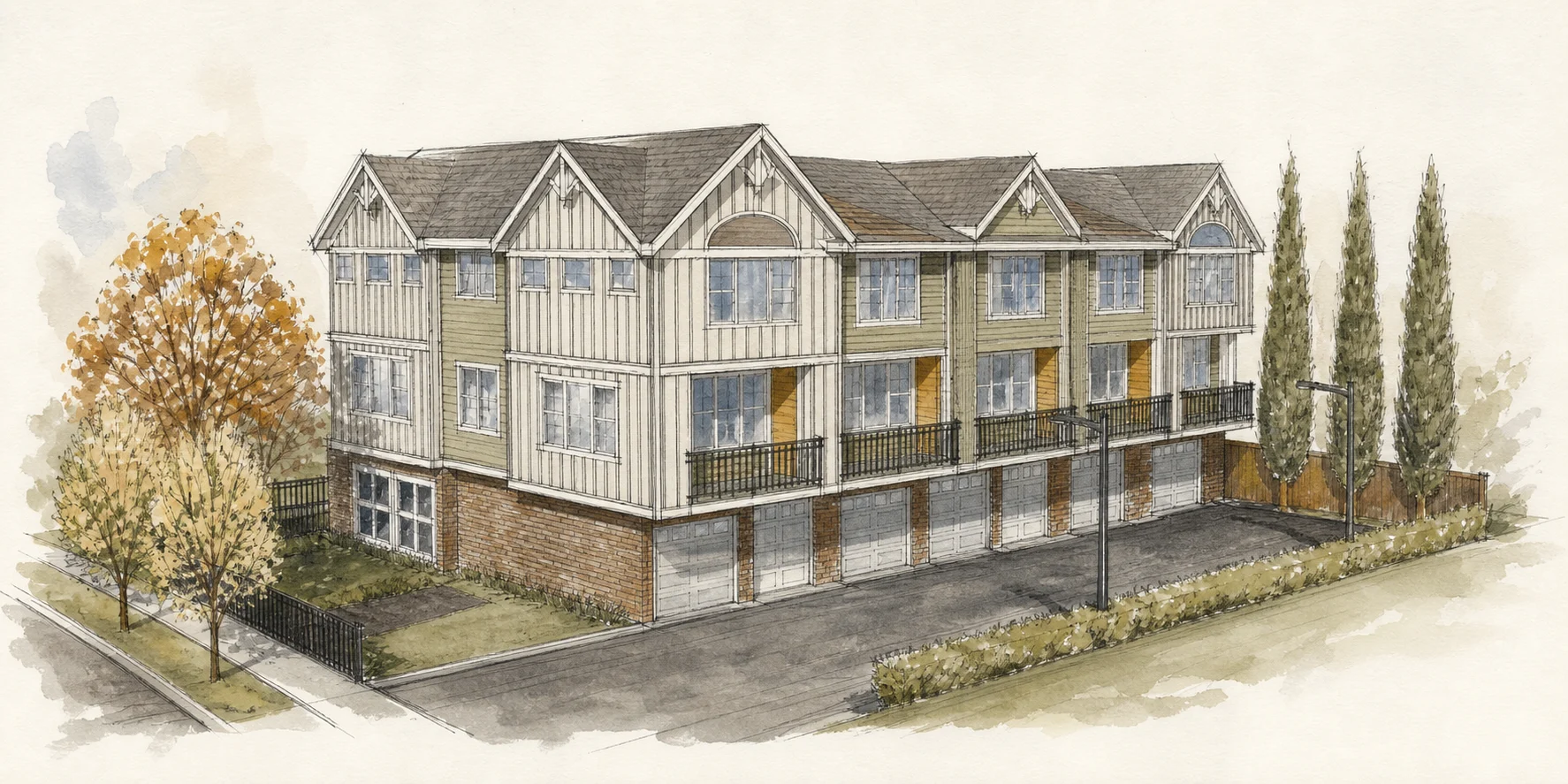 Architectural artwork for the Lakeview project
